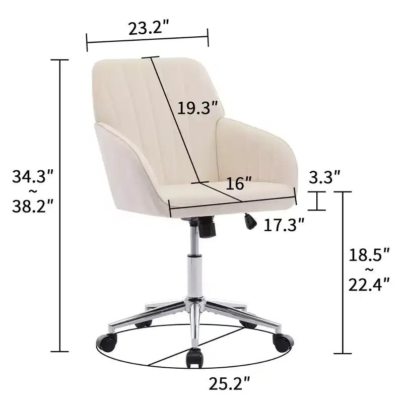 LauKingdom Ergonomic Adjustable Office Chair, Swivel Desk Chair with Backrest, Comfortable for Long Sitting, Modern Home Bedroom Chair