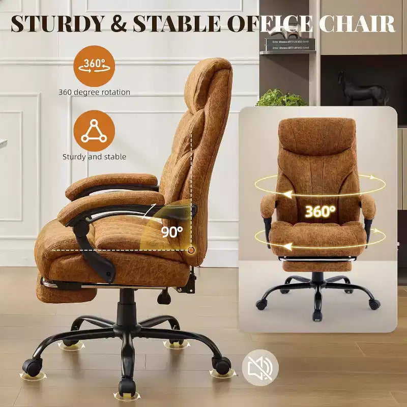 High Back Computer Desk Chair Adjustable Height, Office Chair with Backrest Tilt Angle, Home Gaming Chair with Lumbar Support Swivel Rolling Wheels