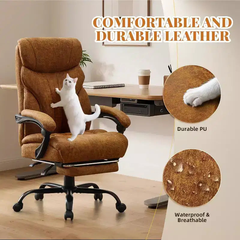High Back Computer Desk Chair Adjustable Height, Office Chair with Backrest Tilt Angle, Home Gaming Chair with Lumbar Support Swivel Rolling Wheels