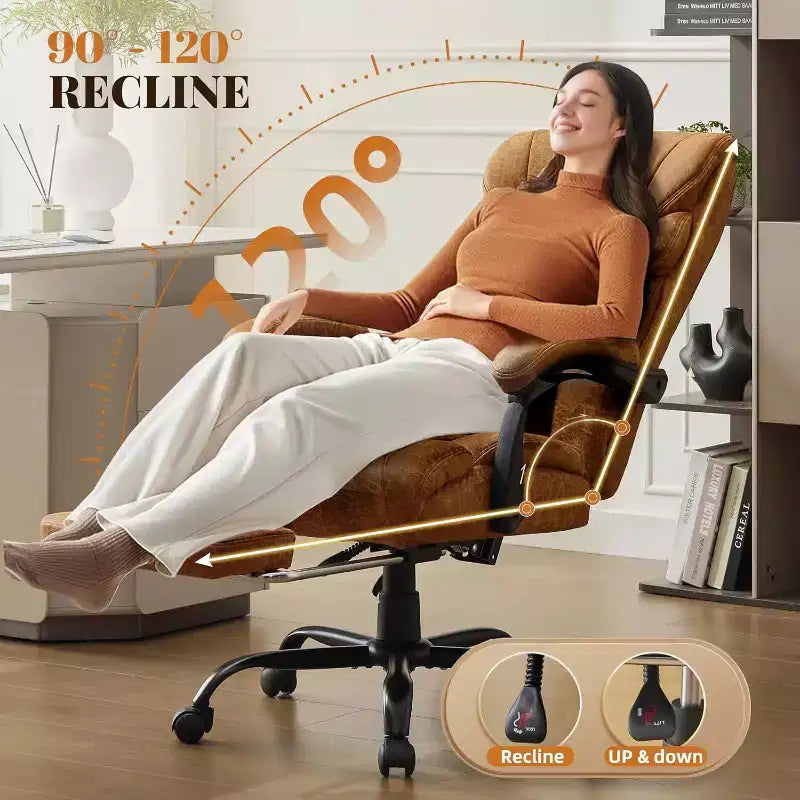 High Back Computer Desk Chair Adjustable Height, Office Chair with Backrest Tilt Angle, Home Gaming Chair with Lumbar Support Swivel Rolling Wheels