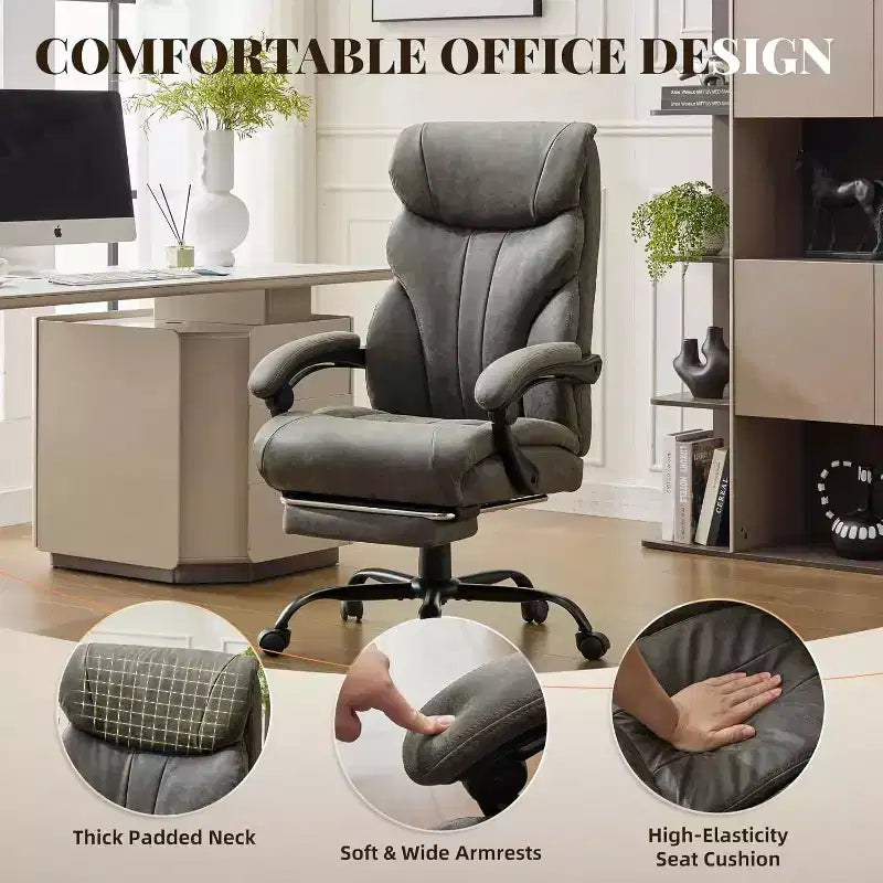 High Back Computer Desk Chair Adjustable Height, Office Chair with Backrest Tilt Angle, Home Gaming Chair with Lumbar Support Swivel Rolling Wheels