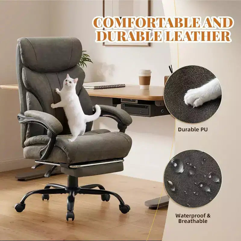 High Back Computer Desk Chair Adjustable Height, Office Chair with Backrest Tilt Angle, Home Gaming Chair with Lumbar Support Swivel Rolling Wheels