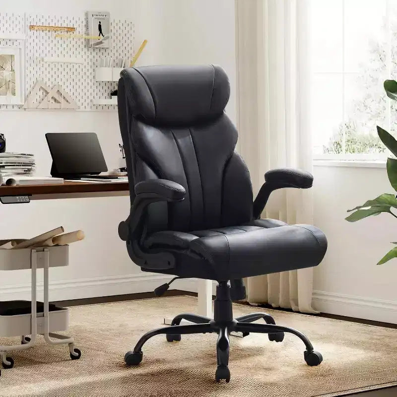 High Back Computer Desk Chair Adjustable Height, Office Chair with Backrest Tilt Angle, Home Gaming Chair with Lumbar Support Swivel Rolling Wheels