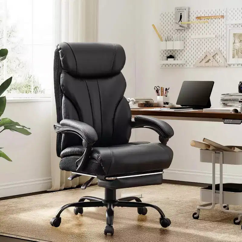 High Back Computer Desk Chair Adjustable Height, Office Chair with Backrest Tilt Angle, Home Gaming Chair with Lumbar Support Swivel Rolling Wheels