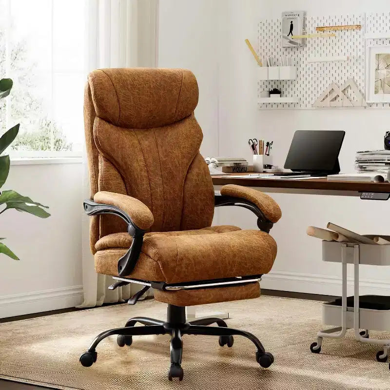 High Back Computer Desk Chair Adjustable Height, Office Chair with Backrest Tilt Angle, Home Gaming Chair with Lumbar Support Swivel Rolling Wheels