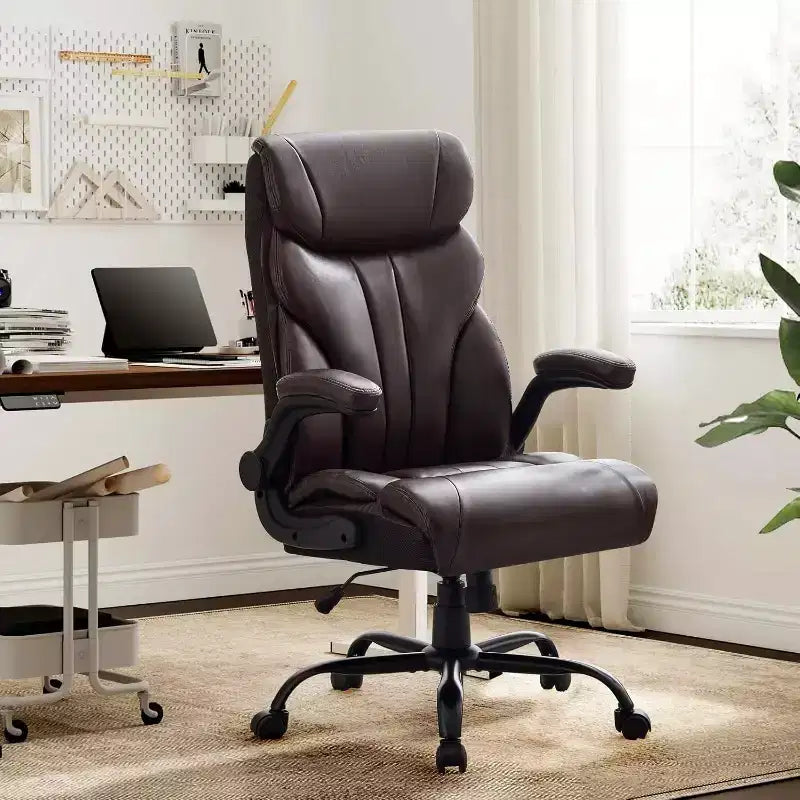 High Back Computer Desk Chair Adjustable Height, Office Chair with Backrest Tilt Angle, Home Gaming Chair with Lumbar Support Swivel Rolling Wheels