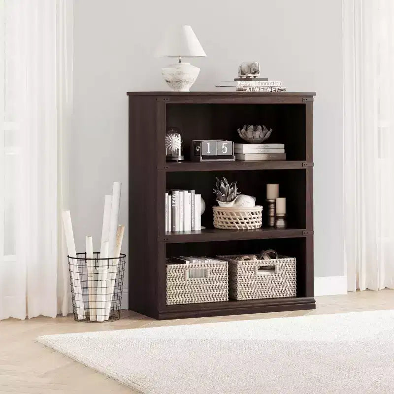AcekoolFarmhouse Bookcase, Wood Low Bookshelf with Storage for Bedroom Living Room