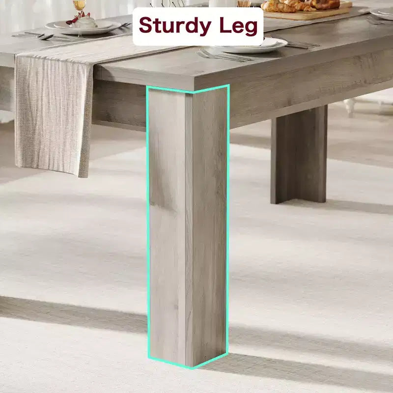 6-8 Person Rectangular Farmhouse Kitchen Table, 71 Retro Wood Dining Table with Triangle Legs, Sturdy for Small Apartments & Dining Rooms