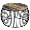 vidaXL Coffee Table Multicolour Reclaimed Wood and Iron Medium Durable