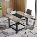 Lantine Square 4 People Conference Room Table, Gray 39.4L X 39.4W X 29.52H Inches Small Meeting Room Table for Home Office, (Chair not Included)