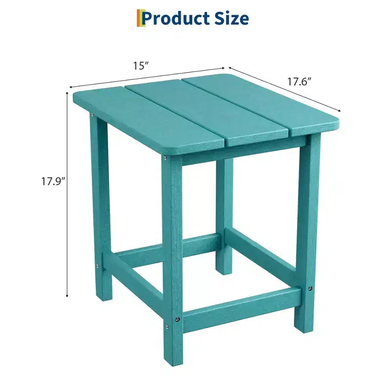 Acekool Weather Resistant Square Outdoor Side Table, HDPE Patio End Table for Backyard, Pool, Porch,