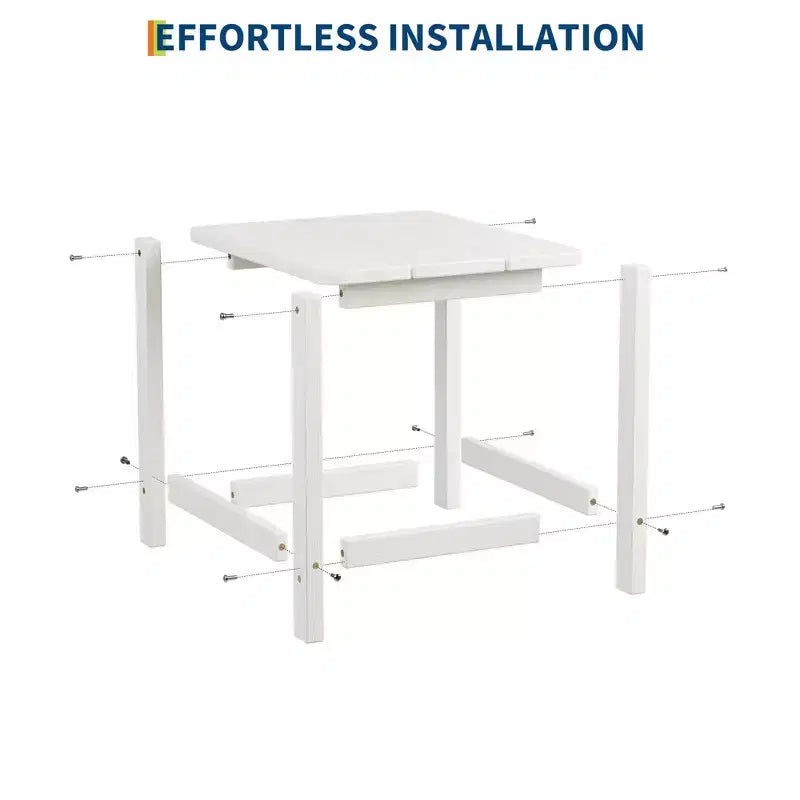 Acekool Weather Resistant Square Outdoor Side Table, HDPE Patio End Table for Backyard, Pool, Porch,