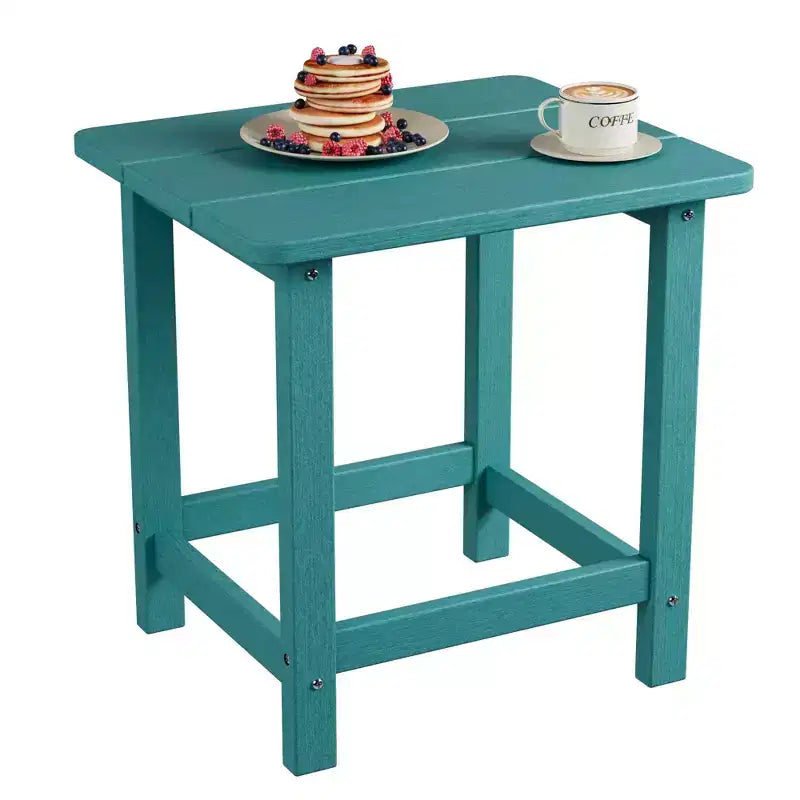 Acekool Weather Resistant Square Outdoor Side Table, HDPE Patio End Table for Backyard, Pool, Porch,