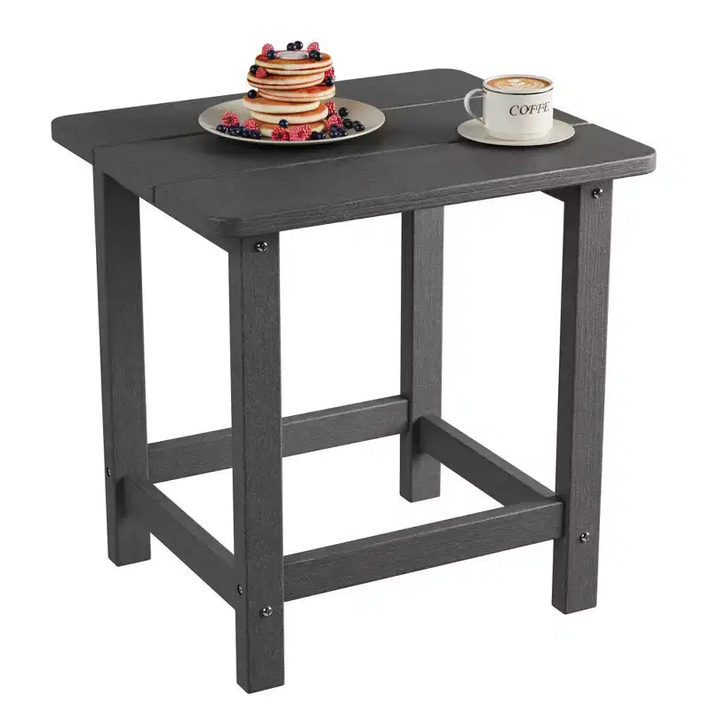 Acekool Weather Resistant Square Outdoor Side Table, HDPE Patio End Table for Backyard, Pool, Porch,