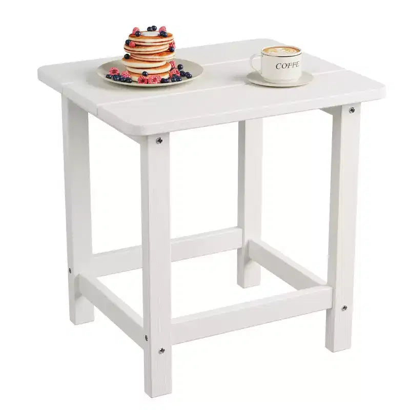 Acekool Weather Resistant Square Outdoor Side Table, HDPE Patio End Table for Backyard, Pool, Porch,