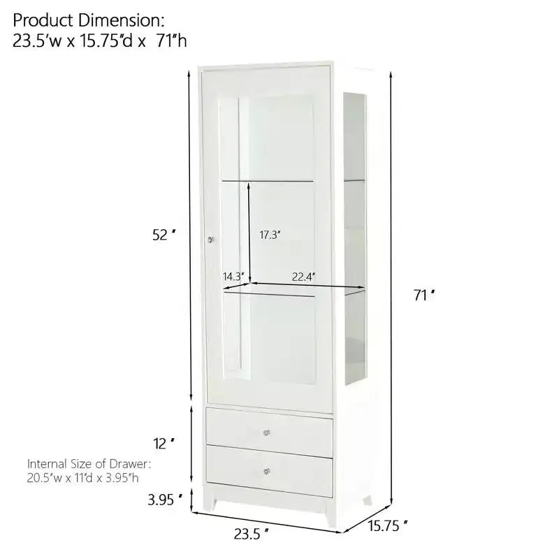 Farmhouse 71 Tall Bookshelf with Drawer, Narrow Bookcase with Adjustable Left/Right Door, Adjustable Shelf, Freestanding Display Book Shelf