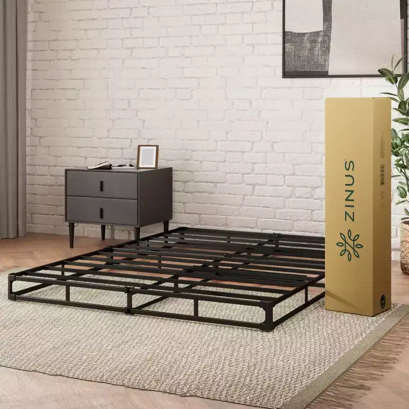 Zinus 5 Inch King WonderBox(TM) Smart Box Spring, Quick Assembly Mattress Foundation, Durable Metal Frame, Grey
