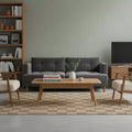 Homy Casa Solid Wood Coffee Table with Storage Drawers for Home Office