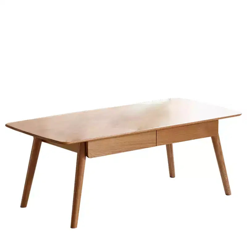 Homy Casa Solid Wood Coffee Table with Storage Drawers for Home Office