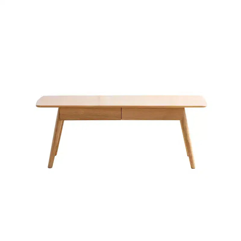 Homy Casa Solid Wood Coffee Table with Storage Drawers for Home Office