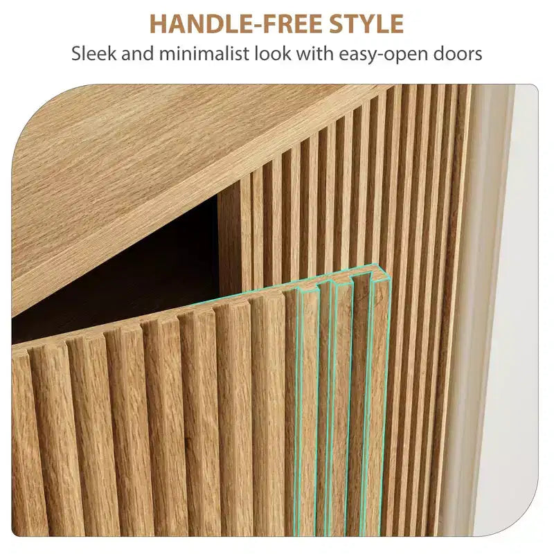 Fluted Shoe Cabinet for Entryway, Hidden Shoe Rack Organizer, Freestanding Shoe Storage Cabinet for Entryway, Hallway, Closet, Living Room
