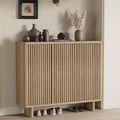 Fluted Shoe Cabinet for Entryway, Hidden Shoe Rack Organizer, Freestanding Shoe Storage Cabinet for Entryway, Hallway, Closet, Living Room