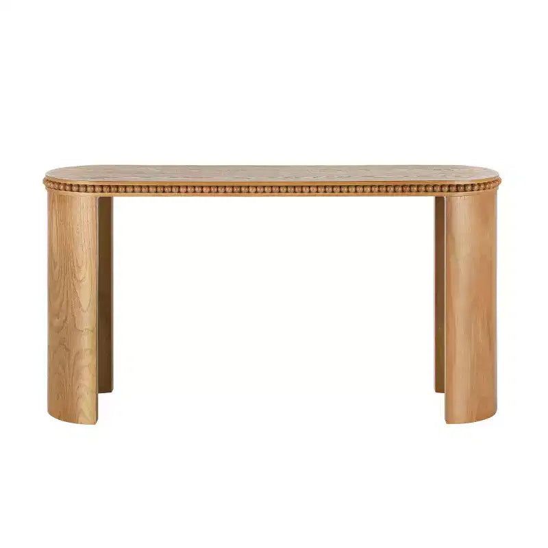 60 Entryway Console Table with Reversible Curved Legs, Vintage Entryway Accent Table for Hallway, Living Room, or Behind Sofa-Panipeachy