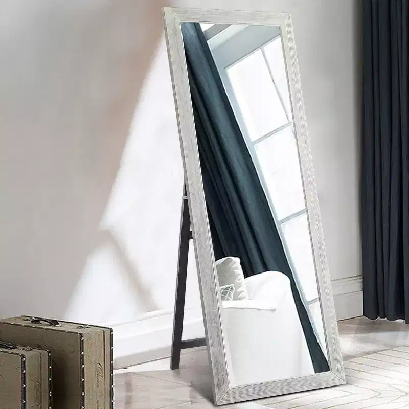 PexFix 65x22 Full Length Mirror Floor Mirror with Stand Wall-Mounted Mirror Explosion-Proof HD Mirror with Rustic Wood Frame for Bedroom Living Room