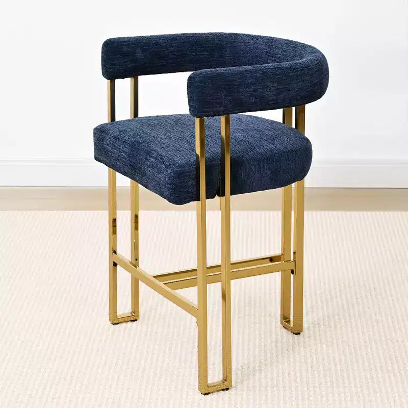 Modern Chenille Upholstered Counter Height Stools with Back, 25 Seat High, Counter Bar Stool Chairs for Kitchen Island or Bar Area-Panipeachy