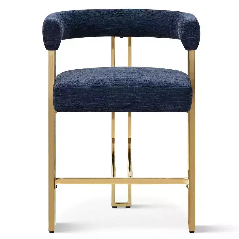 Modern Chenille Upholstered Counter Height Stools with Back, 25 Seat High, Counter Bar Stool Chairs for Kitchen Island or Bar Area-Panipeachy