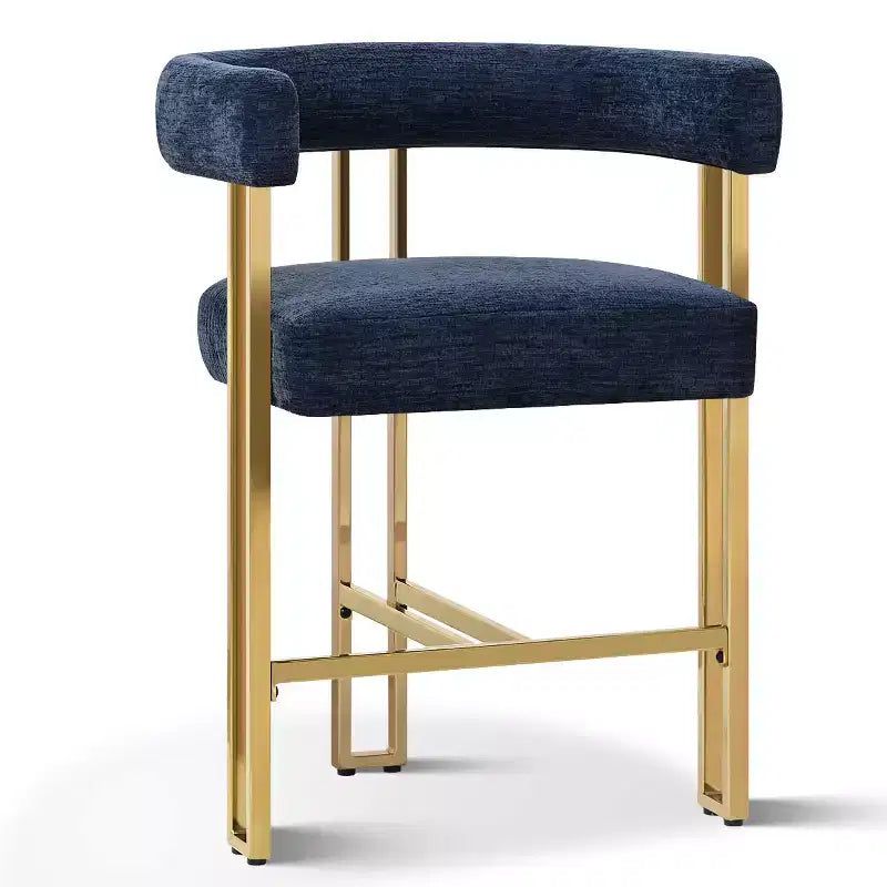 Modern Chenille Upholstered Counter Height Stools with Back, 25 Seat High, Counter Bar Stool Chairs for Kitchen Island or Bar Area-Panipeachy
