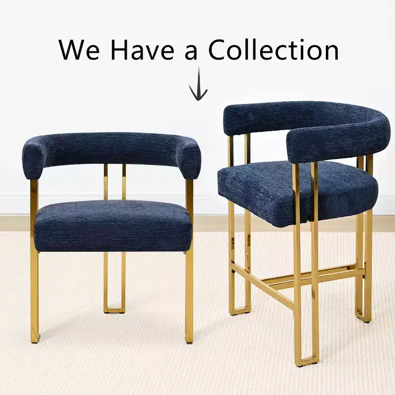 Modern Chenille Upholstered Counter Height Stools with Back, 25 Seat High, Counter Bar Stool Chairs for Kitchen Island or Bar Area-Panipeachy