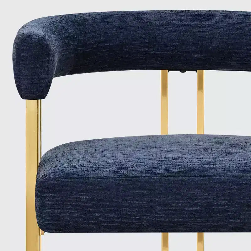 Modern Chenille Upholstered Counter Height Stools with Back, 25 Seat High, Counter Bar Stool Chairs for Kitchen Island or Bar Area-Panipeachy