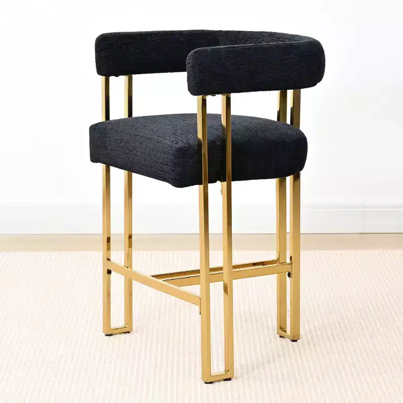 Modern Chenille Upholstered Counter Height Stools with Back, 25 Seat High, Counter Bar Stool Chairs for Kitchen Island or Bar Area-Panipeachy