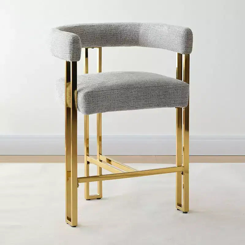 Modern Chenille Upholstered Counter Height Stools with Back, 25 Seat High, Counter Bar Stool Chairs for Kitchen Island or Bar Area-Panipeachy