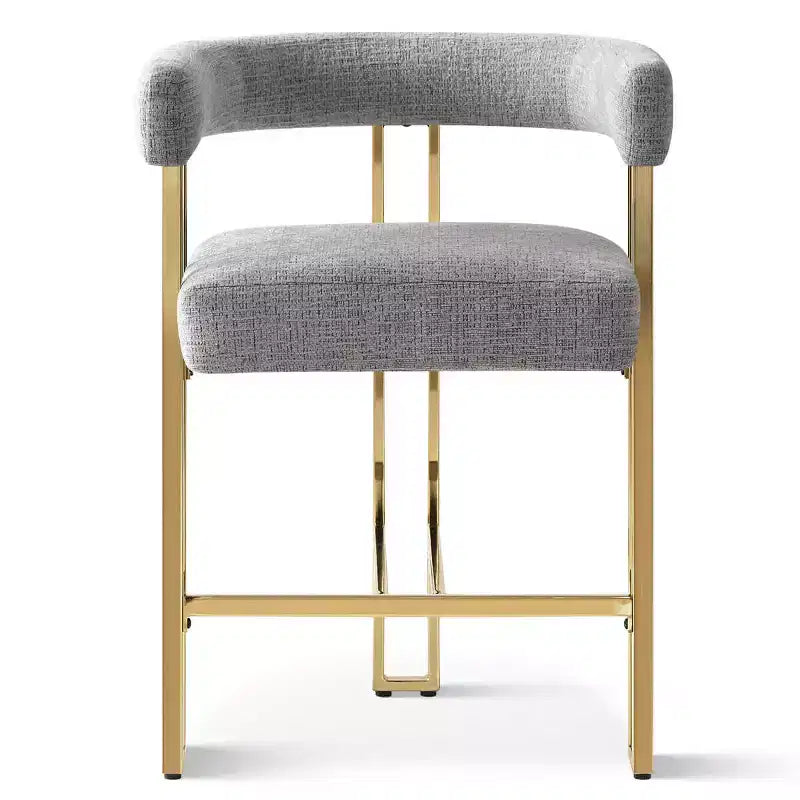 Modern Chenille Upholstered Counter Height Stools with Back, 25 Seat High, Counter Bar Stool Chairs for Kitchen Island or Bar Area-Panipeachy