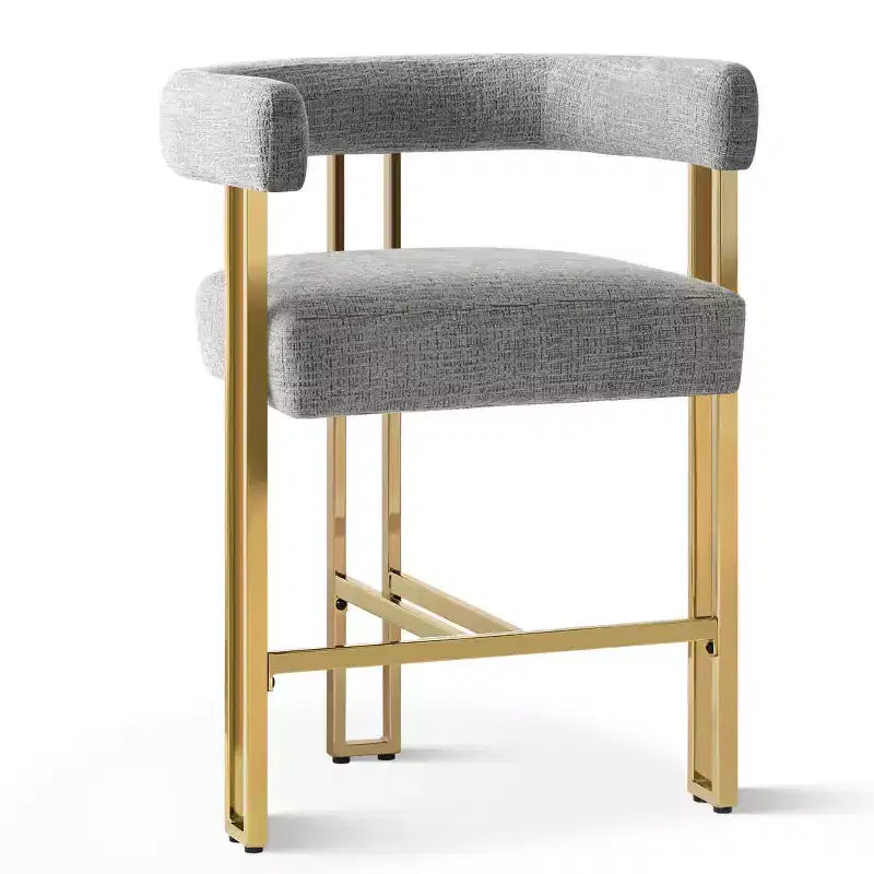 Modern Chenille Upholstered Counter Height Stools with Back, 25 Seat High, Counter Bar Stool Chairs for Kitchen Island or Bar Area-Panipeachy