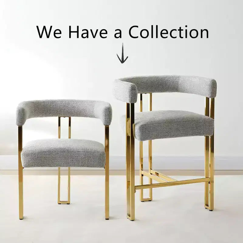 Modern Chenille Upholstered Counter Height Stools with Back, 25 Seat High, Counter Bar Stool Chairs for Kitchen Island or Bar Area-Panipeachy
