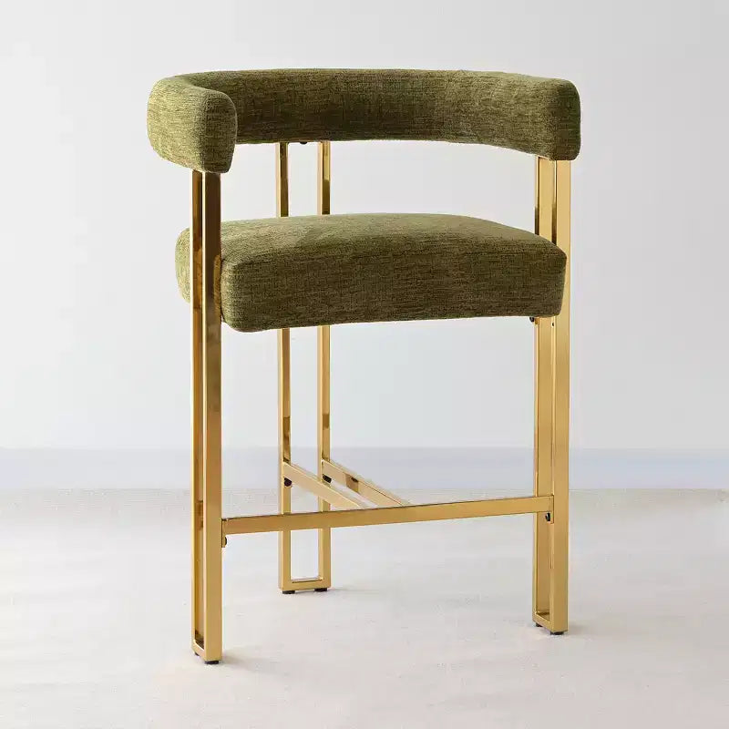 Modern Chenille Upholstered Counter Height Stools with Back, 25 Seat High, Counter Bar Stool Chairs for Kitchen Island or Bar Area-Panipeachy