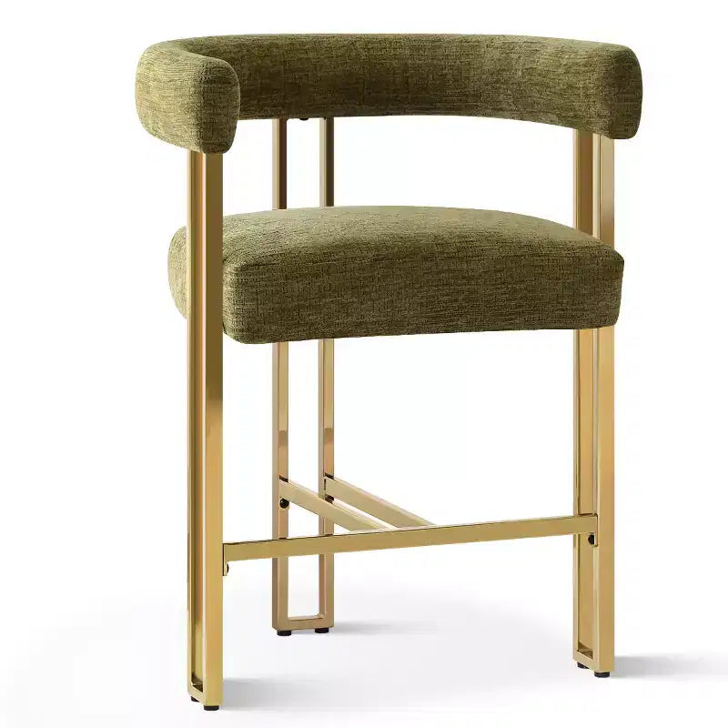 Modern Chenille Upholstered Counter Height Stools with Back, 25 Seat High, Counter Bar Stool Chairs for Kitchen Island or Bar Area-Panipeachy