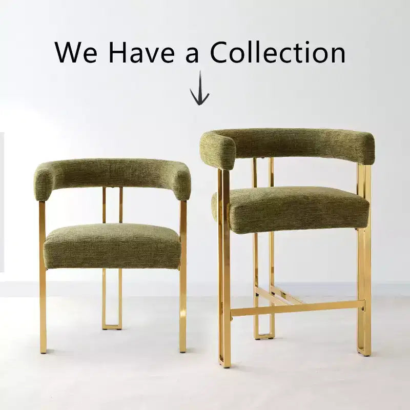 Modern Chenille Upholstered Counter Height Stools with Back, 25 Seat High, Counter Bar Stool Chairs for Kitchen Island or Bar Area-Panipeachy