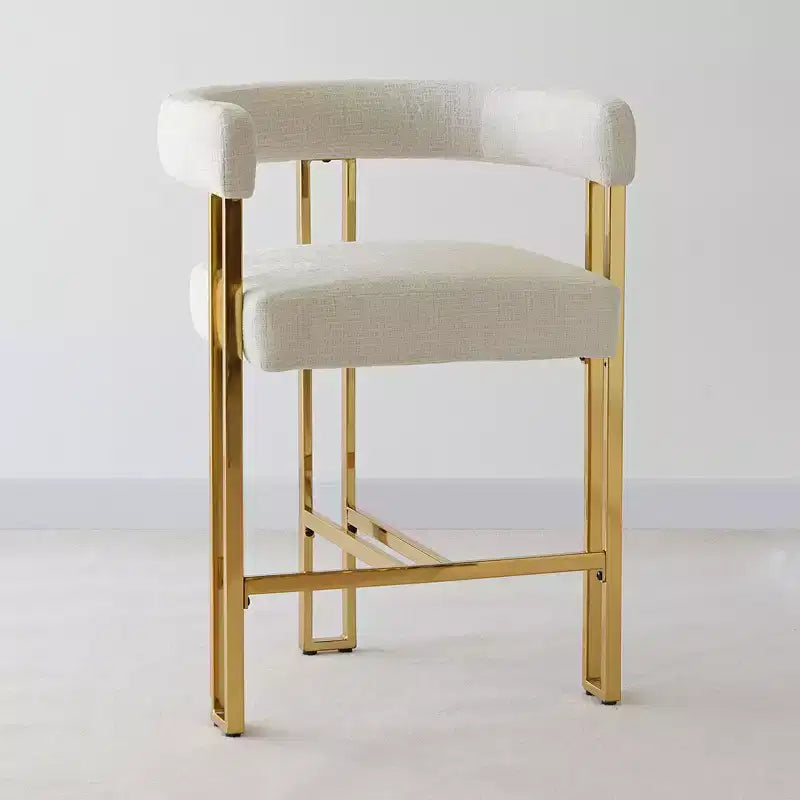 Modern Chenille Upholstered Counter Height Stools with Back, 25 Seat High, Counter Bar Stool Chairs for Kitchen Island or Bar Area-Panipeachy