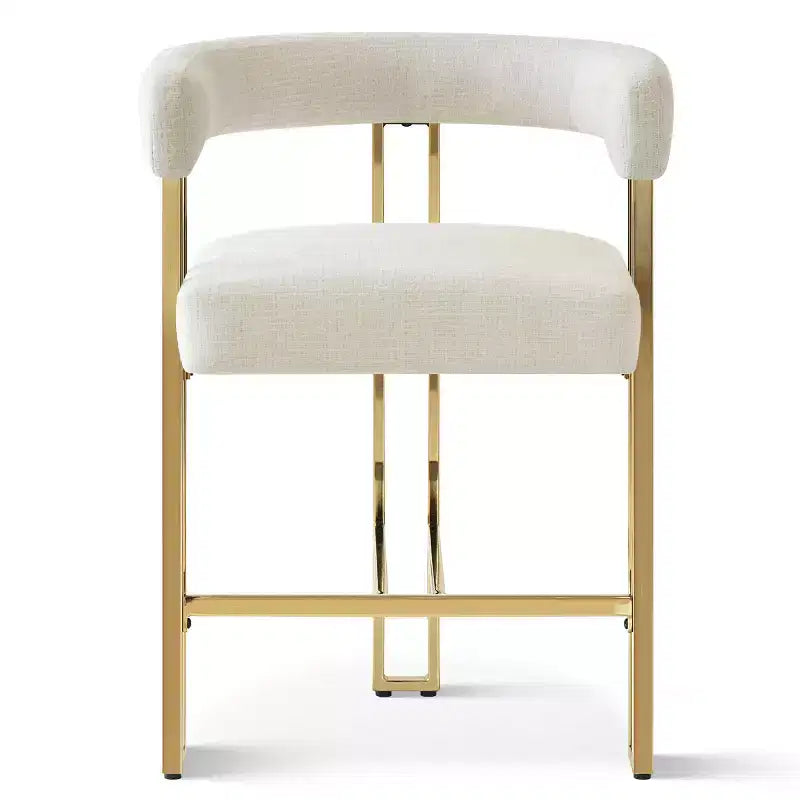 Modern Chenille Upholstered Counter Height Stools with Back, 25 Seat High, Counter Bar Stool Chairs for Kitchen Island or Bar Area-Panipeachy