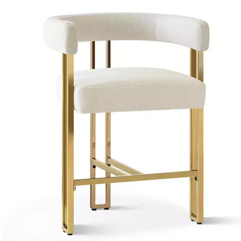 Modern Chenille Upholstered Counter Height Stools with Back, 25 Seat High, Counter Bar Stool Chairs for Kitchen Island or Bar Area-Panipeachy