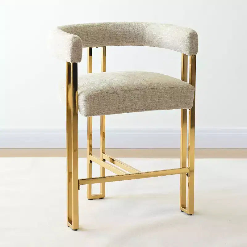 Modern Chenille Upholstered Counter Height Stools with Back, 25 Seat High, Counter Bar Stool Chairs for Kitchen Island or Bar Area-Panipeachy