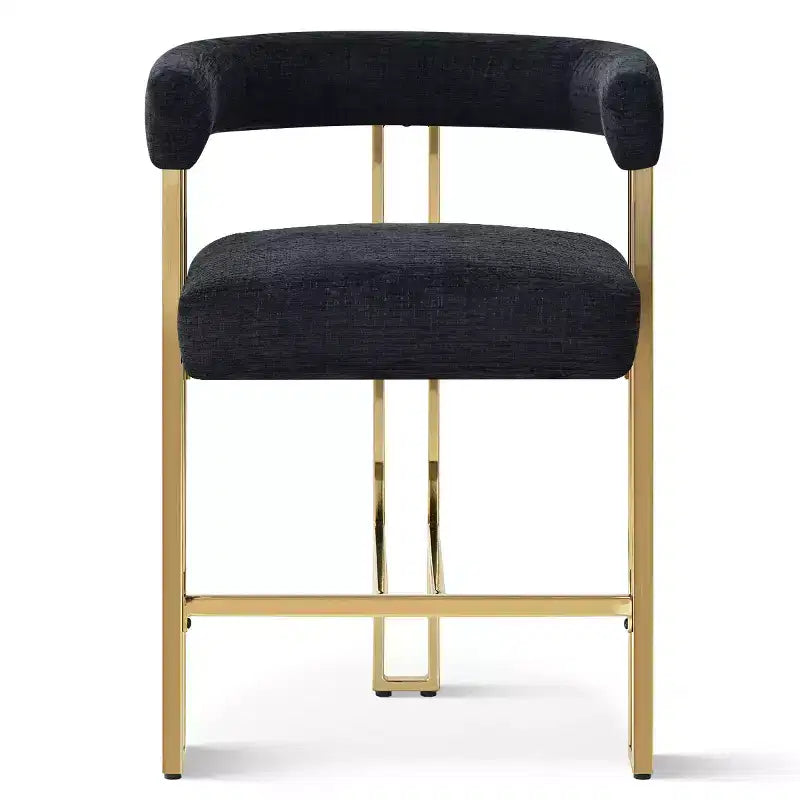 Modern Chenille Upholstered Counter Height Stools with Back, 25 Seat High, Counter Bar Stool Chairs for Kitchen Island or Bar Area-Panipeachy