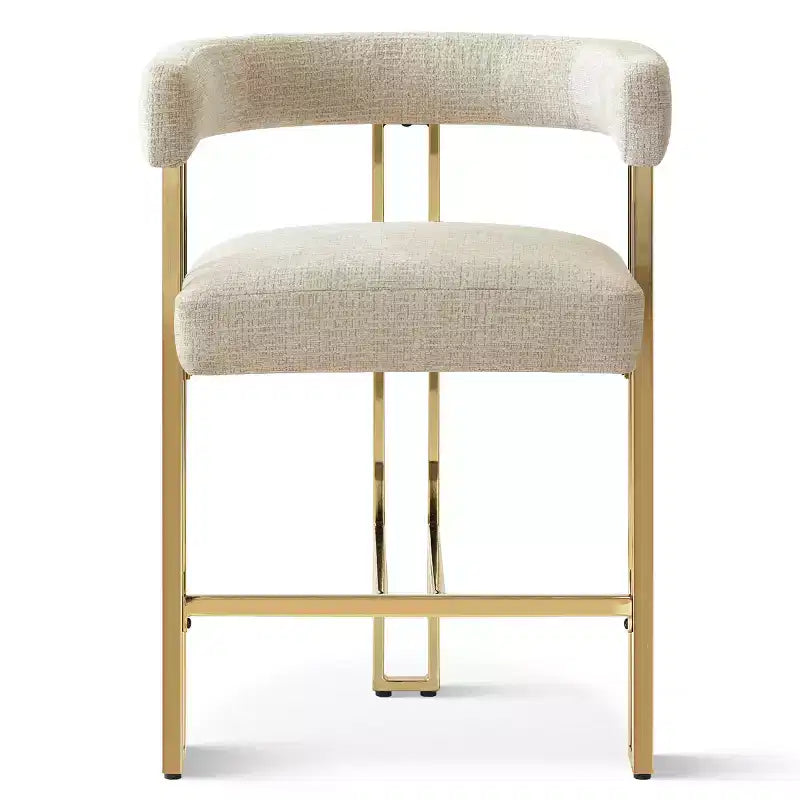 Modern Chenille Upholstered Counter Height Stools with Back, 25 Seat High, Counter Bar Stool Chairs for Kitchen Island or Bar Area-Panipeachy