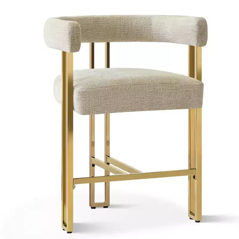 Modern Chenille Upholstered Counter Height Stools with Back, 25 Seat High, Counter Bar Stool Chairs for Kitchen Island or Bar Area-Panipeachy