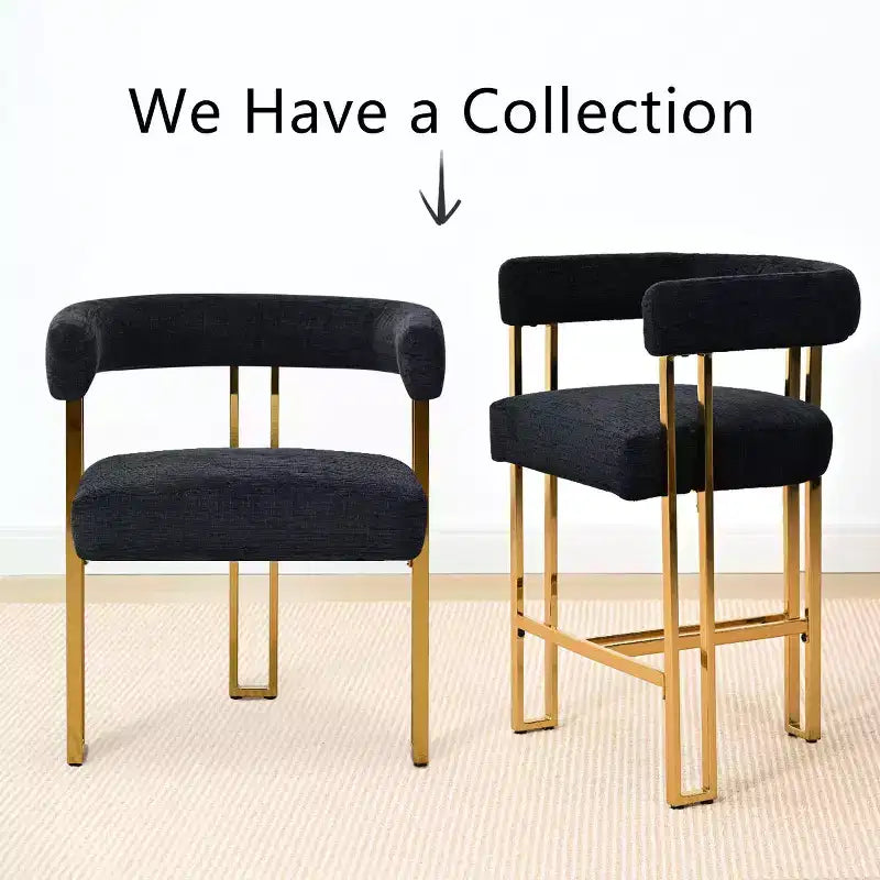 Modern Chenille Upholstered Counter Height Stools with Back, 25 Seat High, Counter Bar Stool Chairs for Kitchen Island or Bar Area-Panipeachy