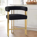 Modern Chenille Upholstered Counter Height Stools with Back, 25 Seat High, Counter Bar Stool Chairs for Kitchen Island or Bar Area-Panipeachy